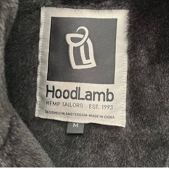 Hoodlamb Hemp Faux Fur Lined Hoodie Jacket Full Zip Pockets Olive Green | SZ L - Picture 9 of 15